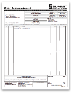 Order Acknowledgement